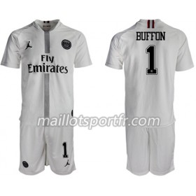 Maillot de Foot Paris Saint Germain Buffon 1 Jordan Blanc Enfant Troisieme 2018/19